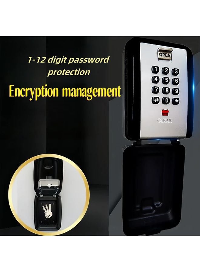 صندوق قفل الشفرة بسعة كبيرة مع لوحة مفاتيح، أزرار ميكانيكية، مقاوم للمطر، مثبت على الحائط لتخزين المفاتيح - Image 2